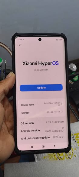 Redmi note 14pro+ 5G 8/128 All parts genuine Corve indisplay fingurprint Rs 32500 fix Airpoyds charger cover free 9812295857