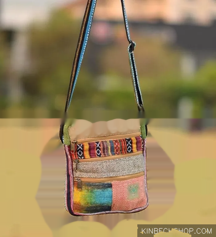 Crossbody hemp bag for women handmade in Nepal